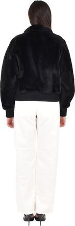 Max Mara Womens Front Zip Closure Black Jacket Alpaca