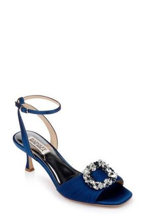 Badgley Mischka Nimah Ankle Strap Sandal in Navy Satin at Nordstrom Rack, Size 6.5