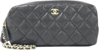 Chanel Pre-owned Clutches, female, Black, Size: ONE SIZE Pre-owned Ap3702 Pouch