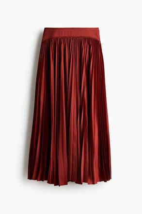 H&M Plisseejupe - Rostrot