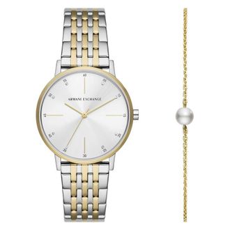 A|X Armani Exchange Lola Quartz Silver Dial Ladies Watch and Bracelet Set AX7156SET