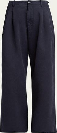 Jil Sander Pleated Cotton Wide-Leg Trousers