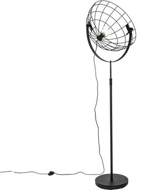 QAZQA Industrial Lámpara de pie industrial negra 50 cm regulable en altura - Hanze Acero Redonda Adecuado para led Max. 1 x 60 Watt - Qazqa