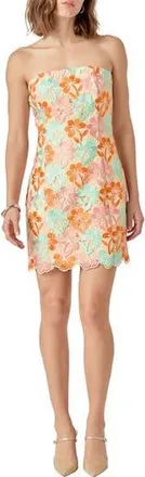 endless rose Floral Lace Strapless Minidress in Multi Color at Nordstrom Rack, Size X-Small