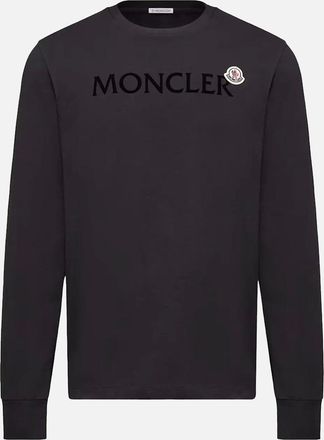 Moncler Mens ARCHIVE LOGO LS T SHIRT - Black - Size: 40