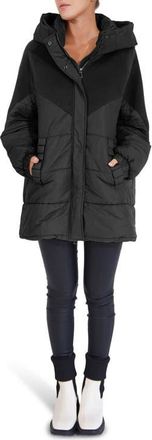 Belle & Bloom Say It Again Wool Blend Detail Quilted Jacket in Black at Nordstrom, Size X-Small