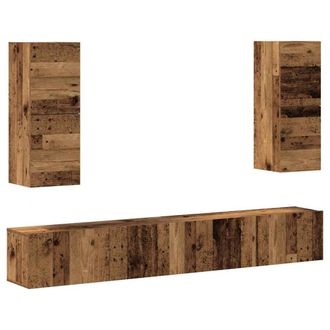 Berkfield Home 4 Piece TV Cabinet Set Wall-mounted Old Wood Engineered Wood in Brown