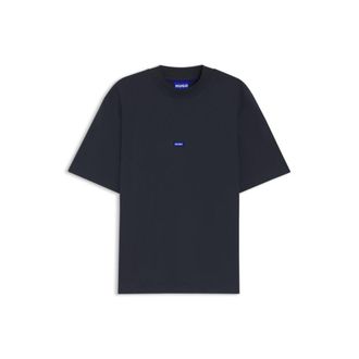 HUGO BOSS Cotton-jersey T-shirt with blue logo patch