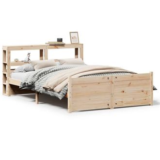 Berkfield Home Bed Frame with Headboard without Mattress 140x200 cm in Light Brown