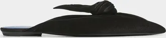 Lanvin Womens Midnight Step velvet bow mules