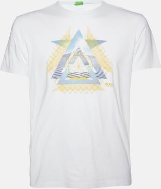 HUGO BOSS Boss By Hugo Boss White Printed Cotton Modern Fit T-Shirt