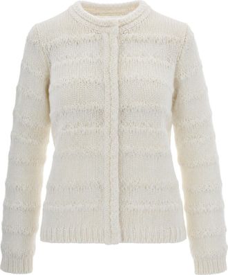 Fabiana Filippi Platinum Micro Paillettes Knit Cardigan