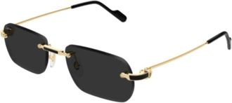 Cartier Stijlvolle zonnebril voor mannen - unisex - Zonnebrillen - Geel - 55 MM - Accessoires