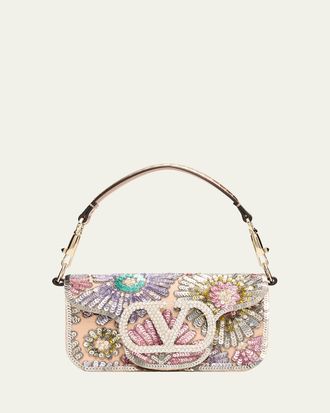 Valentino Garavani Small Crystal VLogo Sequin Burst Shoulder Bag