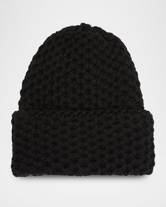 inverni Cashmere Honeycomb Knit Beanie
