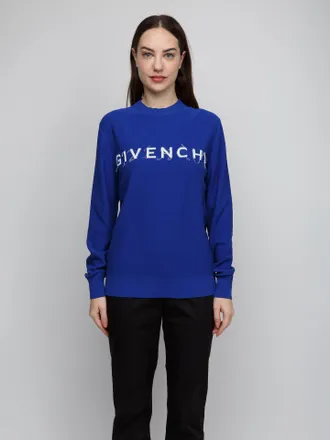 Givenchy Logo-Print Cotton Sweatshirt - Blue
