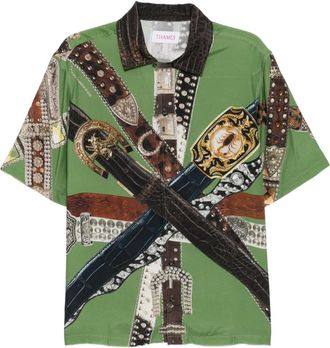 Thames MMXX Overhemd met print - Groen