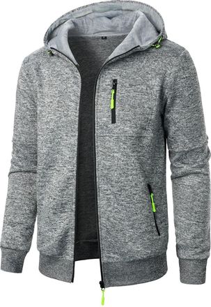 Generic Mens Zip Up Fleece Hoodies Mens Full Zip Jackets Long Sleeve Hoody Soft Comfy Sweatshirt Warm Coats Autumn Winter Workwear Combat Tactical With Drawst