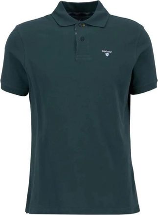 Barbour Polo met Tartan Inzetstukken in Piquet - Heren - Polos - Blauw - 2XL - Tops