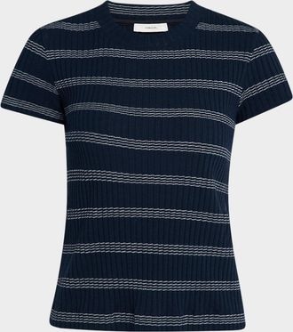 Vince Stripe Short-Sleeve Crewneck Tee
