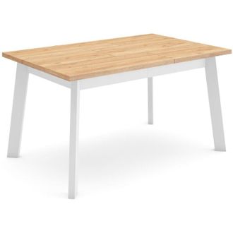 Skraut Home Tavolo da Pranzo, Cucina, Sala da pranzo, 140, Per 6 persone, Gambe in legno, Stile moderno, Rovere - Skraut Home
