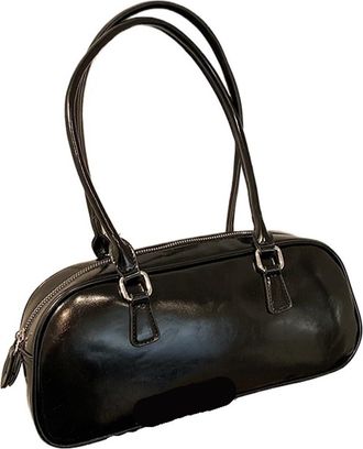 Generic Korean Retro French Bread Underarm Bag Womens Faion Handbag Oulder Sli Versatile(Black)