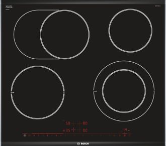 Bosch Serie 8 Pkn675dp1d Hobs Negro, Acero Inoxidable Integrado Cer&aacute;mico 4 Zona(s)