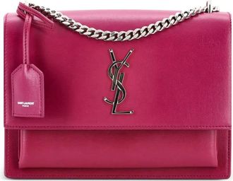 Saint Laurent Sunset Leather Medium crossbody bag - Paars