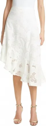 Milly Mae Piers Eyelet Skirt In White