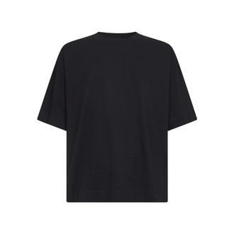 Dries Van Noten T-Shirts, male, Black, Size: XL Oversized Crewneck T-Shirt
