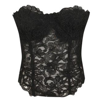 Ermanno Scervino Tops, Dames, Zwart, S, Top met borduursel