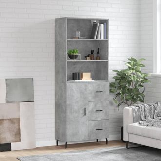 Berkfield Home Highboard Concrete Grey 69.5x34x180 cm Engineered Wood