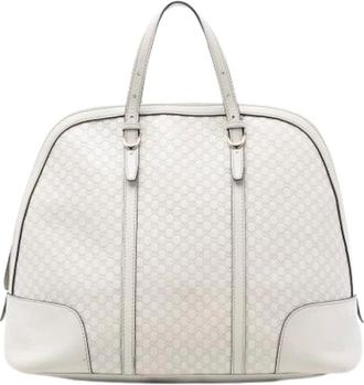 Gucci Pre-owned Handbags, female, White, Size: ONE SIZE Pre-owned Vintage Leather Tote