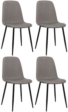 Clp Set de 4 sillas con asiento en tela gris
