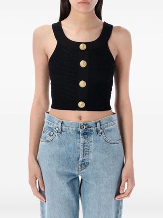 Balmain Top con scollo a barca - Nero