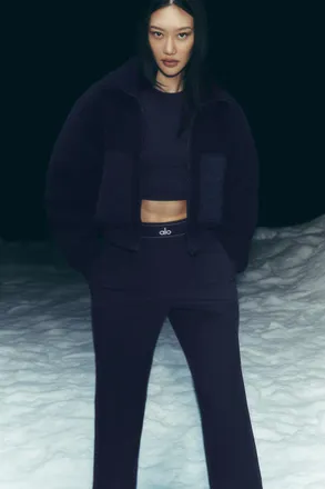 Alo | Suit Up Trouser (Regular) in Navy Blue, Size: Medium