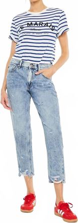 Kancan High Rise Ankle Mom Jeans In Medium Wash