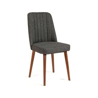 Dmora Dmora - Sill&oacute;n Alzirr, Sentarse En El Interior, Silla Acolchada, Sill&oacute;n Multiusos, 47x46h89 Cm, Nogal Y Antracita, Con Embalaje Reforzado