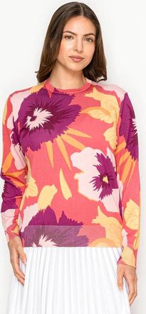 YAL New York Bold Tropical Floral Knit Top