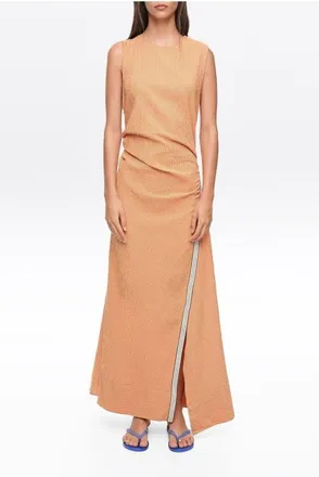 Bimba & Lola Sleeveless Dress With Striped Overlay Strap in Orange at Nordstrom, Size X-Small