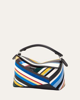 Loewe Puzzle Edge Small Top-Handle Bag in Mixed Leather