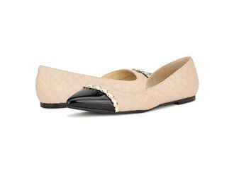 Nine West Breza Womens Flat Shoes Light Natural : 5.5 M, Denim/Leather