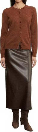 Enza Costa Cashmere Fitted Cardigan In Hazel