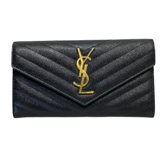 Saint Laurent Pre-owned Wallets, female, Black, Size: ONE SIZE Pre-owned Vintage Long Wallet (Bi-fold)