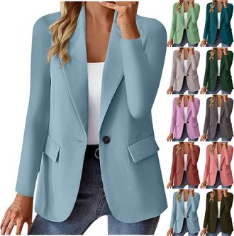 Generic HUIFUAO Oversized Blazer Jackets for Women Linen Business Suit Jackets Long Sleeve Open Front Lightweight Cardigan Office Work Coats Outerwear (A01 Da