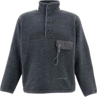 And Wander Wollen Fleece Pullover - Heren - Sweatshirts & Hoodies - Grijs - Maat: S Wol