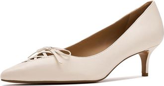 Lauren Ralph Lauren Adrienne Lace-Up Nappa Leather Pumps Womens Shoes Soft White : 6.5 B - Medium