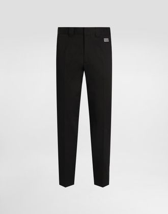 Dolce & Gabbana Tailored Cotton Pants - Man Pants And Shorts Black 44