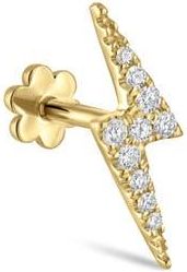 Maria Tash Diamond Lightning Bolt Single Stud Earring in Yellow Gold at Nordstrom, Size 11 Mm