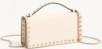 Valentino Garavani Portafoglio Con Catena Rockstud In Vitello Granato Donna LIGHT IVORY UNI